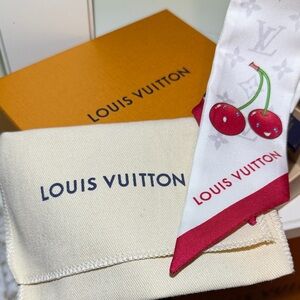 LV X TM Silk Monogram Cerises Bandeau White
